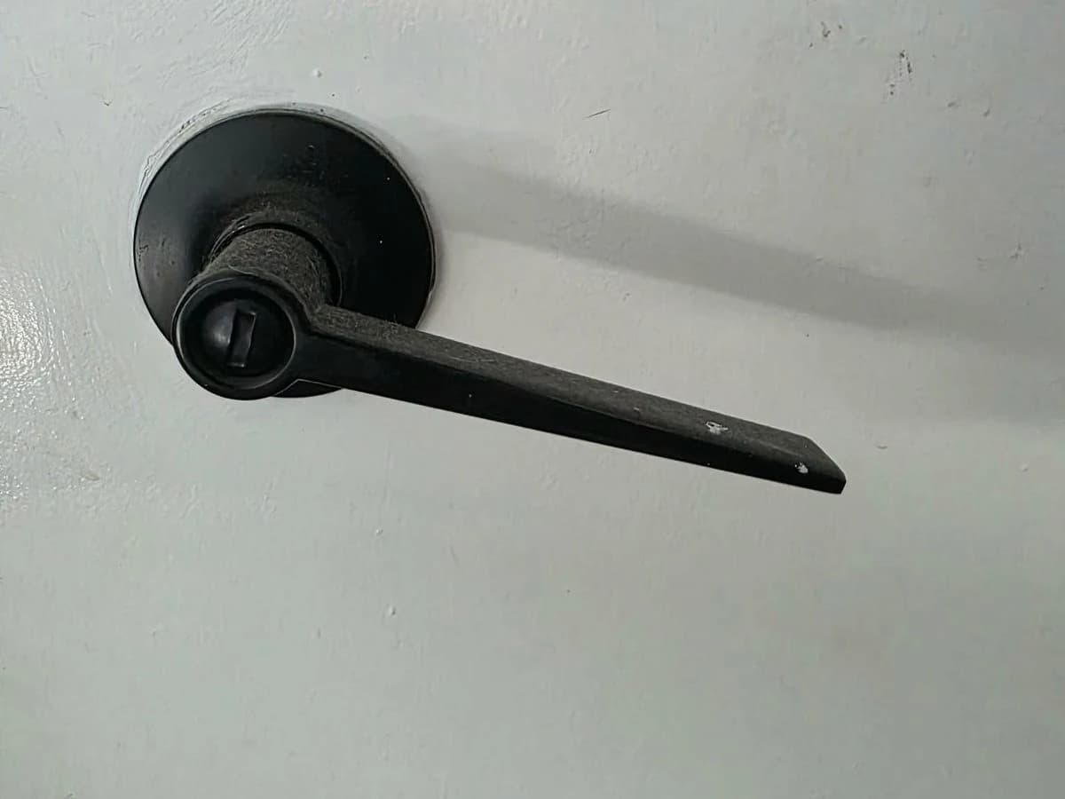New black door lever handle fitted