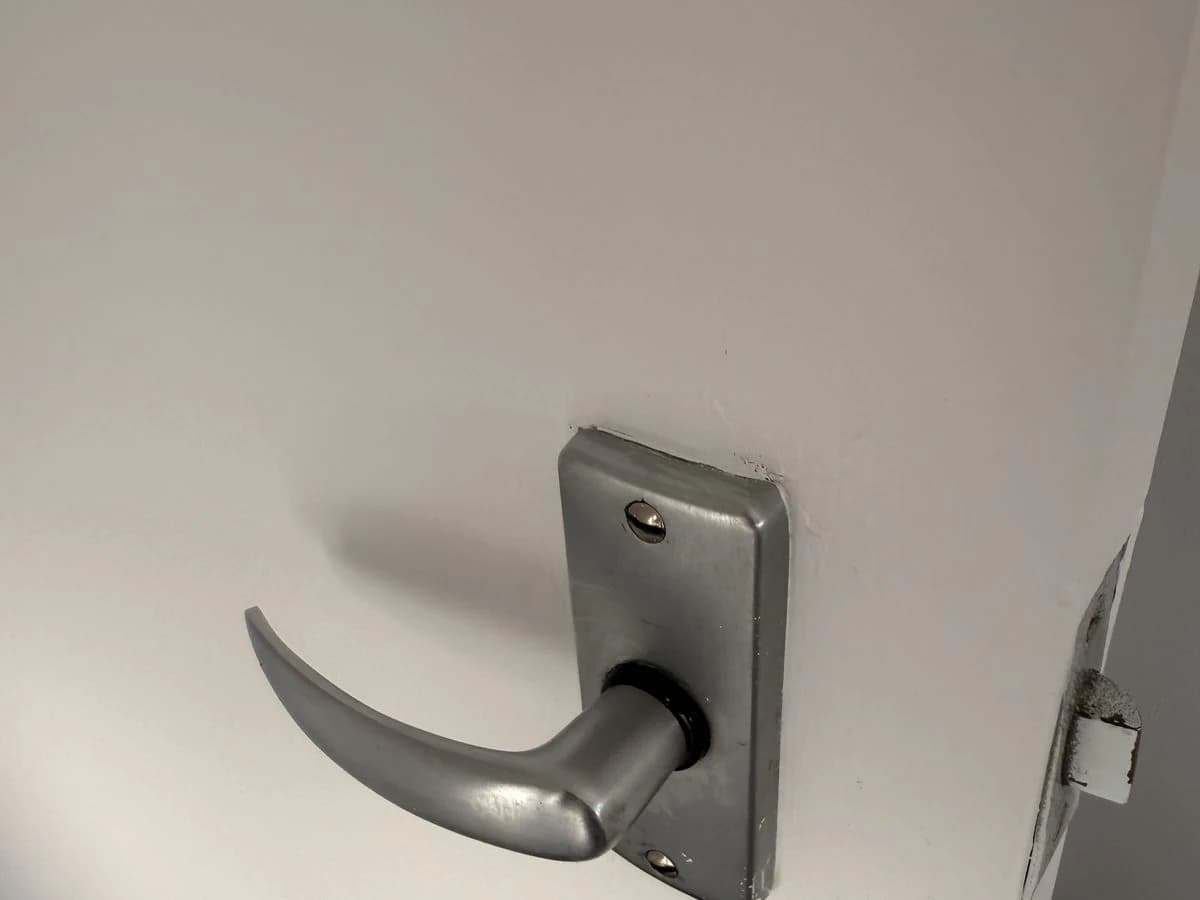 Door lever and latch plate replacement